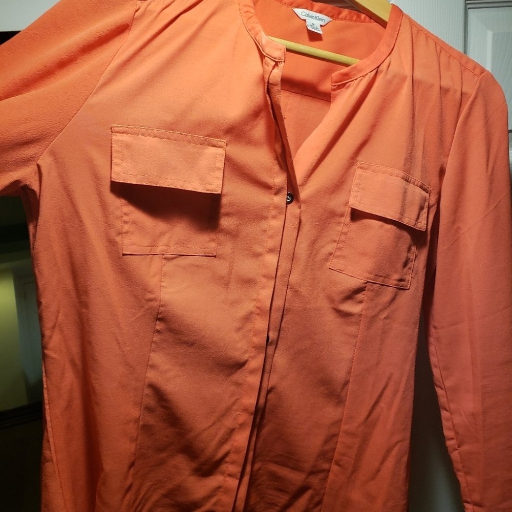 Calvin Klein pretty- orange business shirt